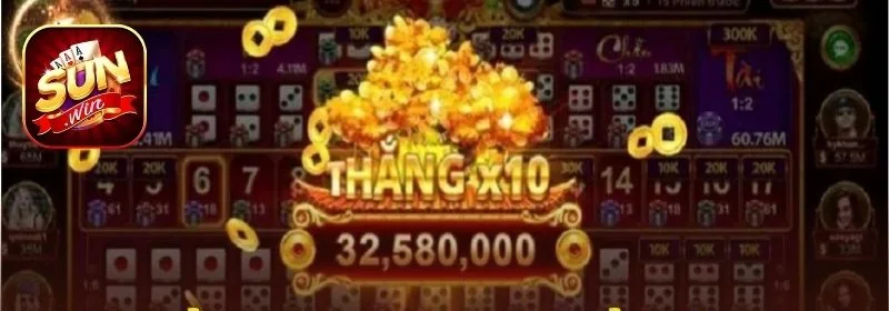 Nổ hũ Sunwin báo thắng x10 trên màn hình trò chơi